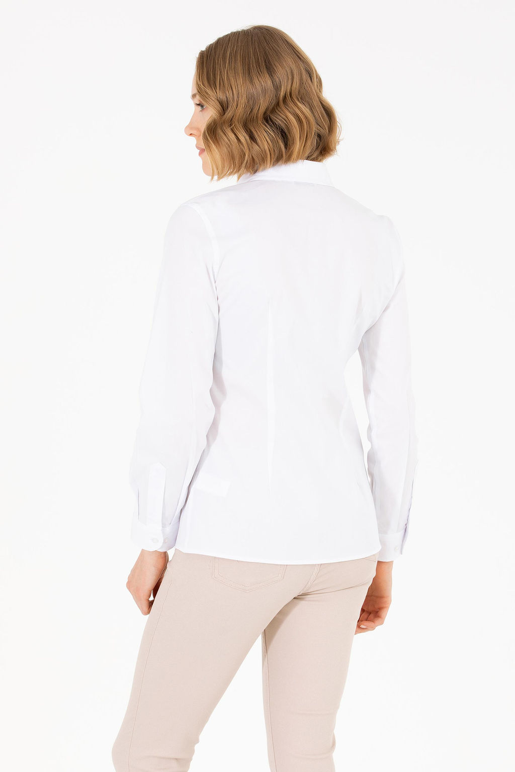U. S. Polo Assn Женская белая базовая рубашка с длинным рукавом - U.s. polo assn фото 5