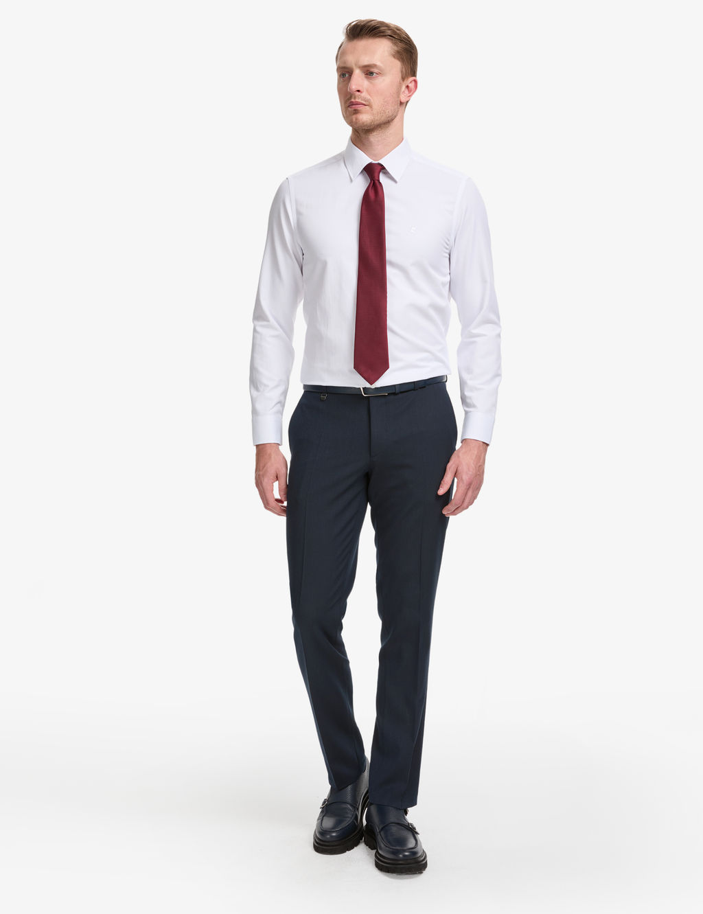 Beyaz Slim Fit Arm_rl_ Uzun Kollu G_mlek