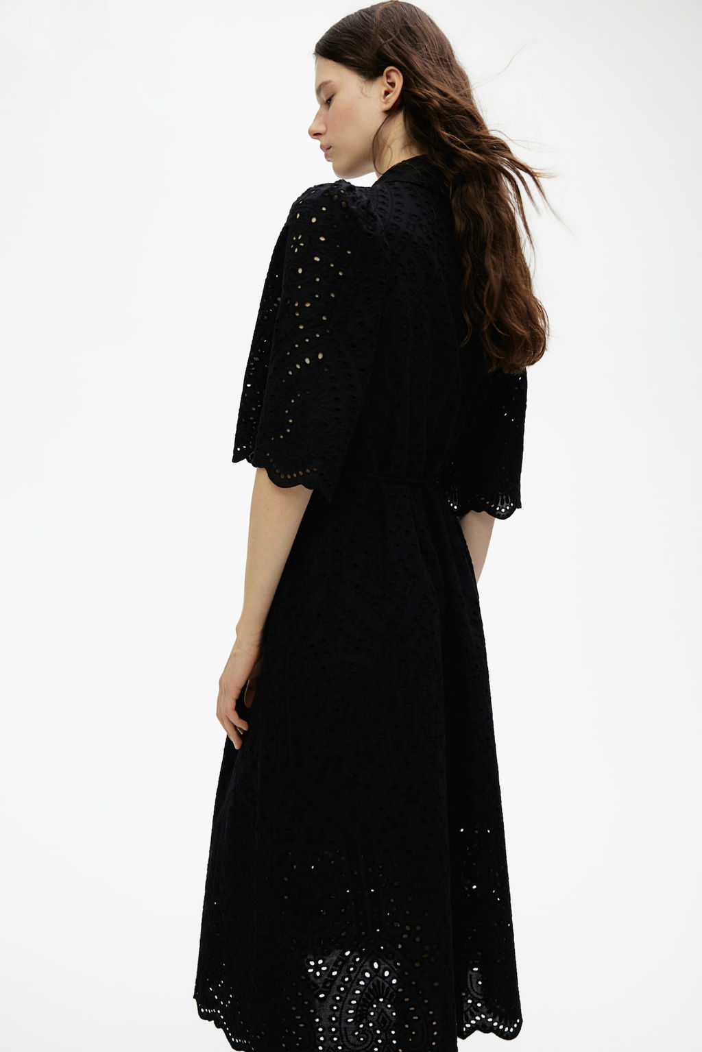 Vestido camisero con bordado ingles - H&m фото 4