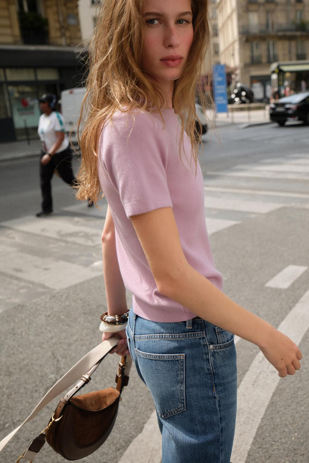 SOFT-TOUCH SHORT SLEEVE KNIT TOP - Zara фото 18