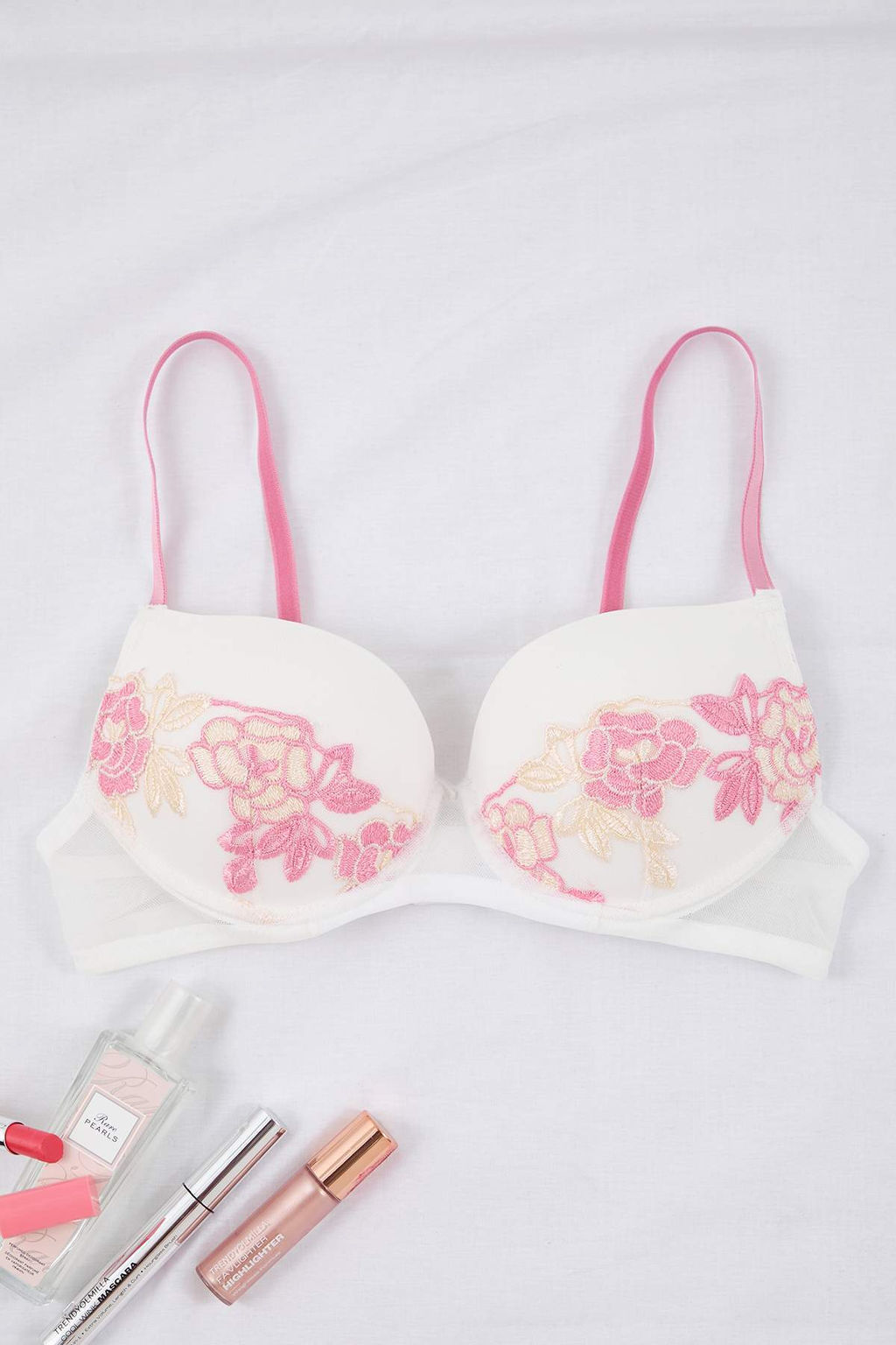 Pembe Brode Cicekli Push Up Balconette Orme Sutyen THMAW26SU00019 - Trendyolmilla фото 5