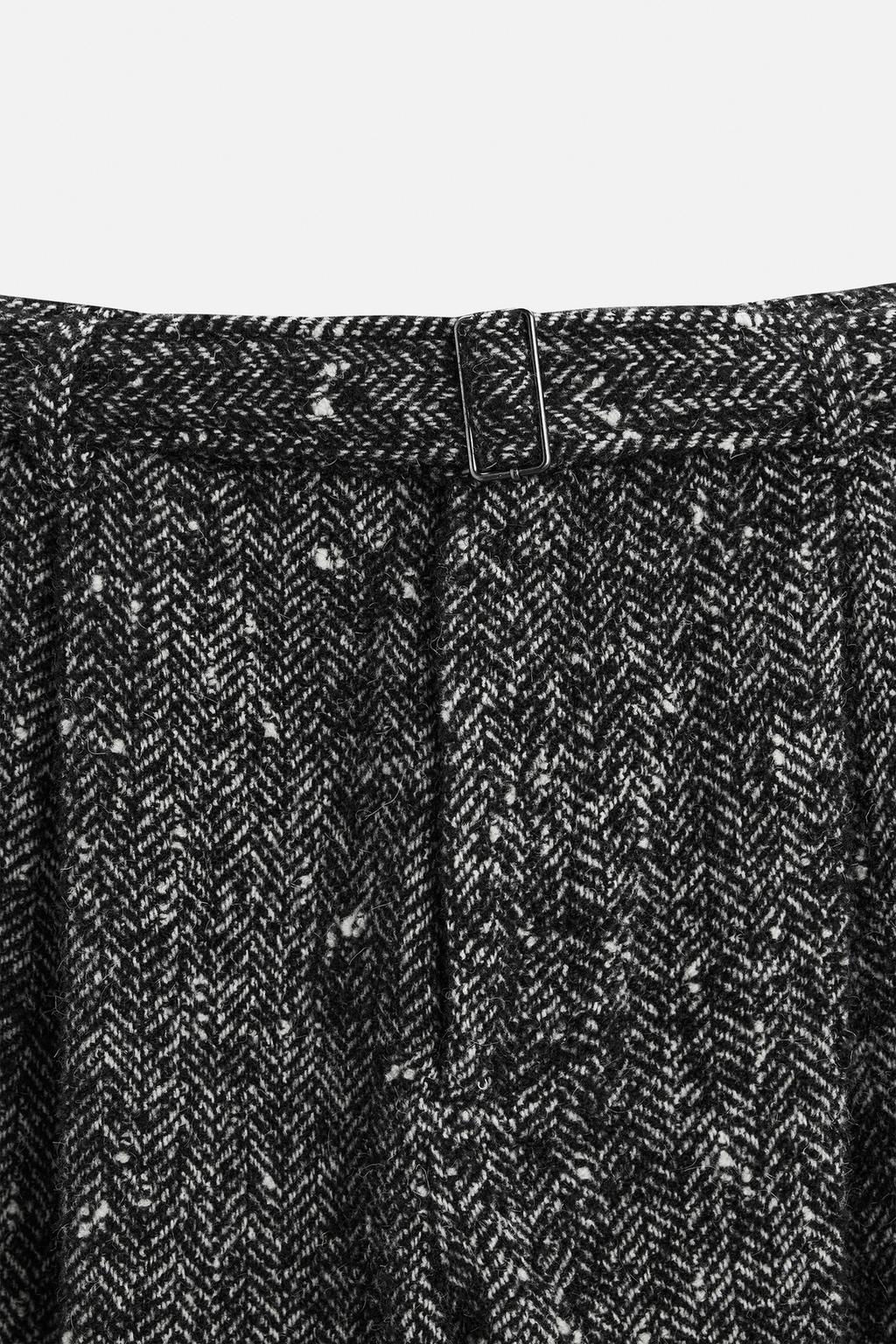 HERRINGBONE WIDE-LEG TROUSERS - Zara фото 8