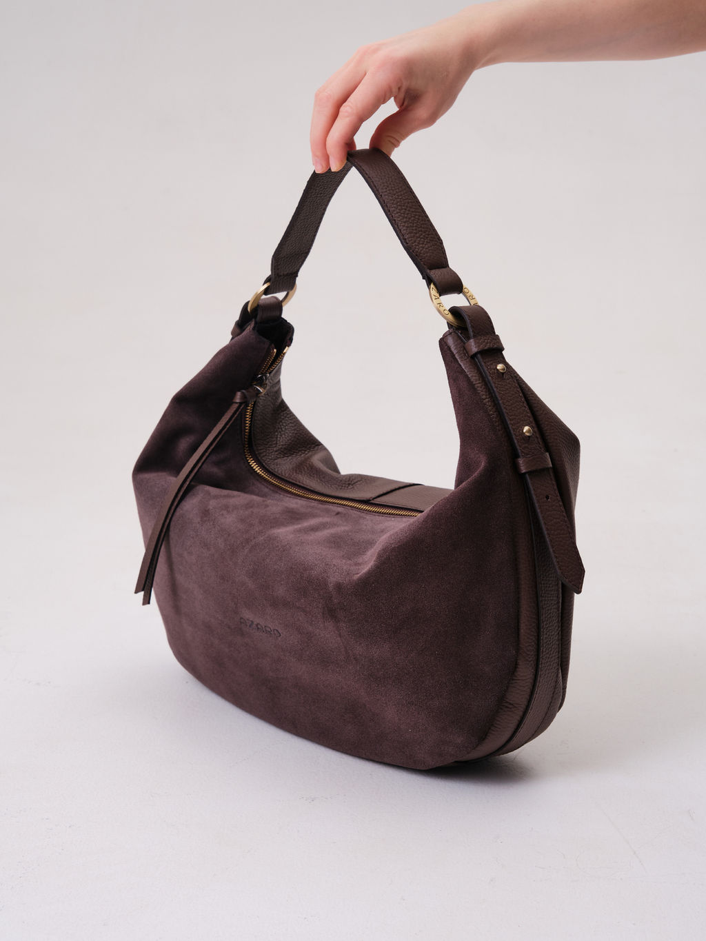 Сумка замшевая багет Azaro 30861 коричневый торф