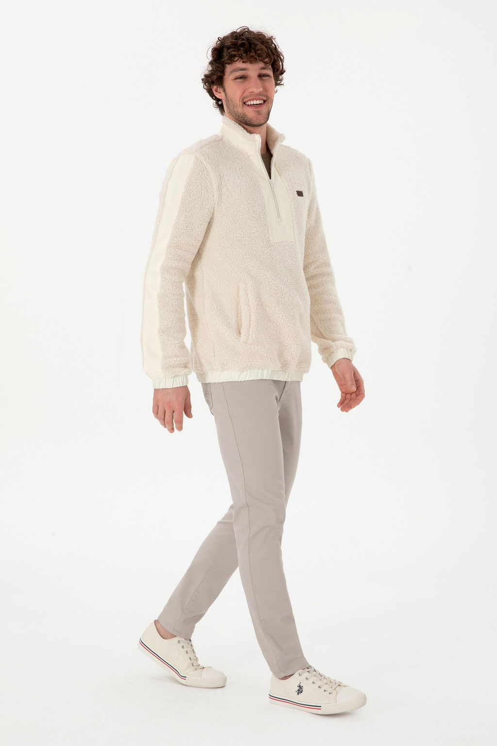 Erkek Krem Sweatshirt Sepette S_rpriz _ndirim - U.s. polo assn фото 4