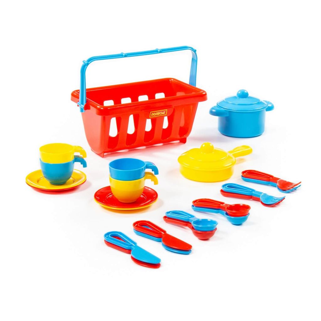 Набор детской посуды TOP chef с корзинкой №2 на 4 персоны (в сеточке) - Полесье фото 4
