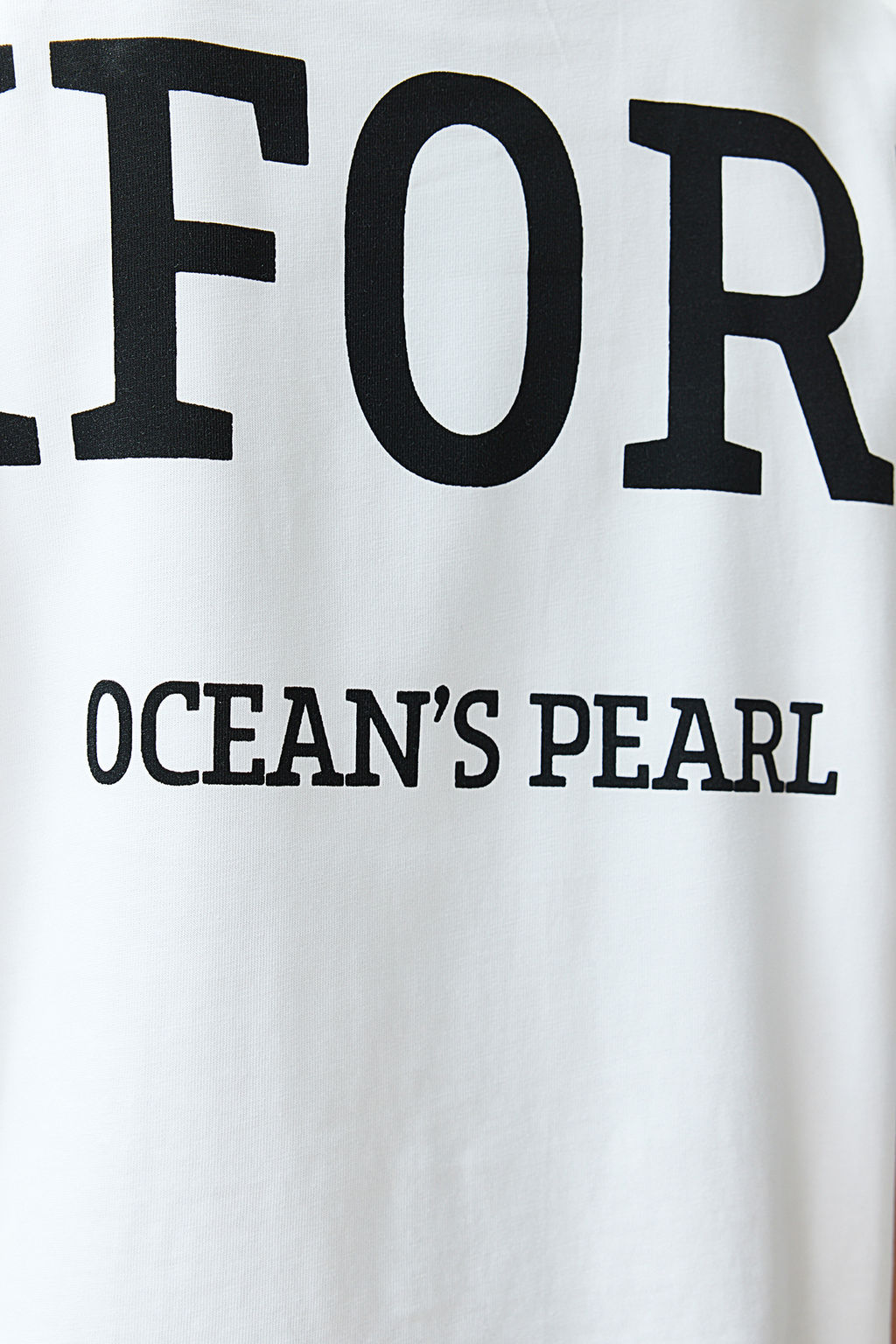 Beyaz %100 Pamuk S?rt Slogan Bask?l? Oversize/Genis Kal?p Orme T-Shirt TWOSS24TS00091