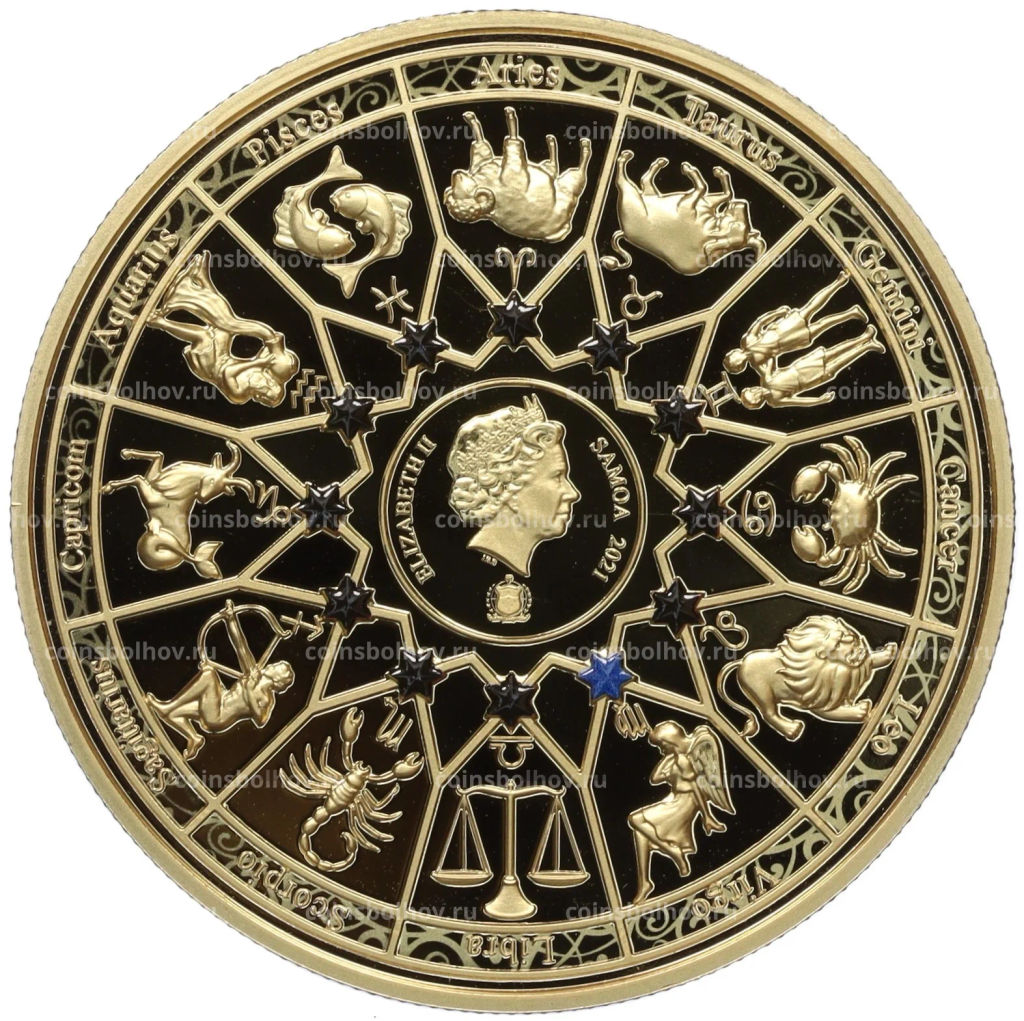 20 центов 2021 года Самоа 12 Олимпийских богов в зодиаке Деметра и Дева