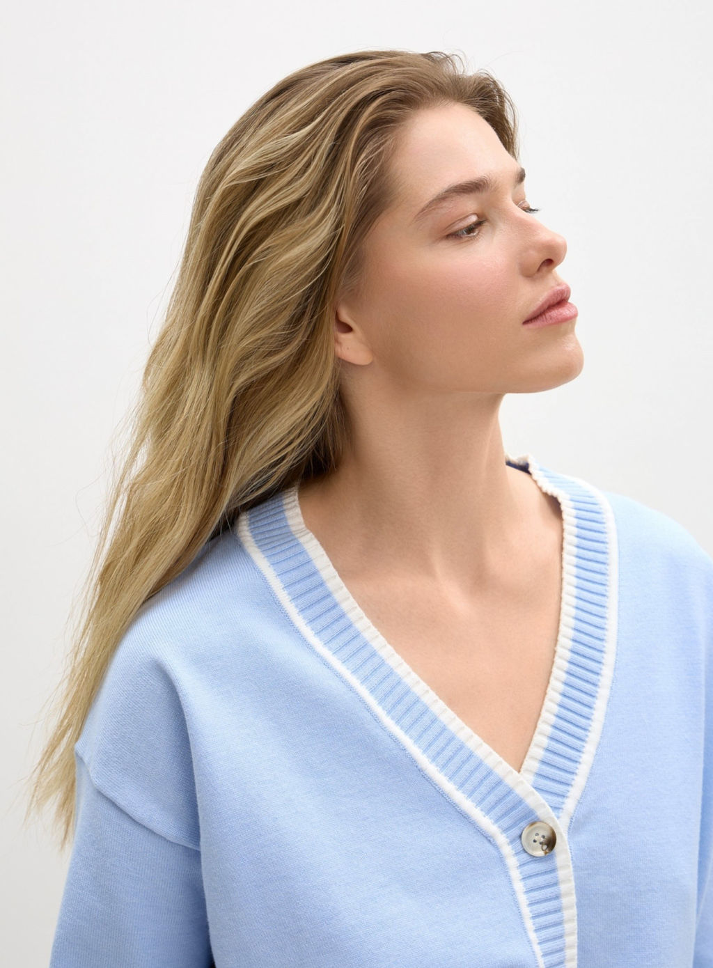 Conso/KCL 240708 - blue/milk Кардиган женский  фото 3