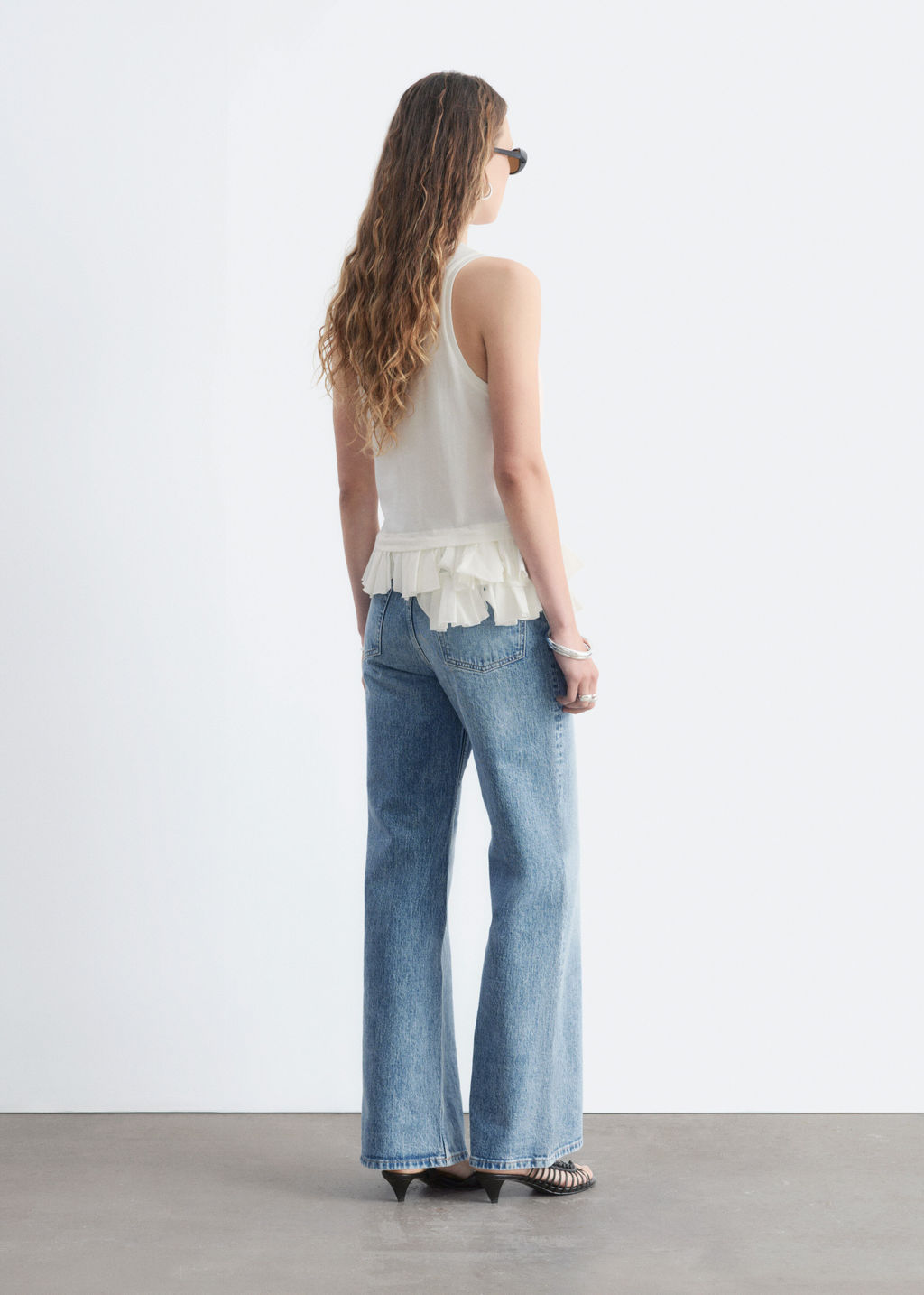 Camiseta de tirantes con pliegues de caja - H&m фото 3