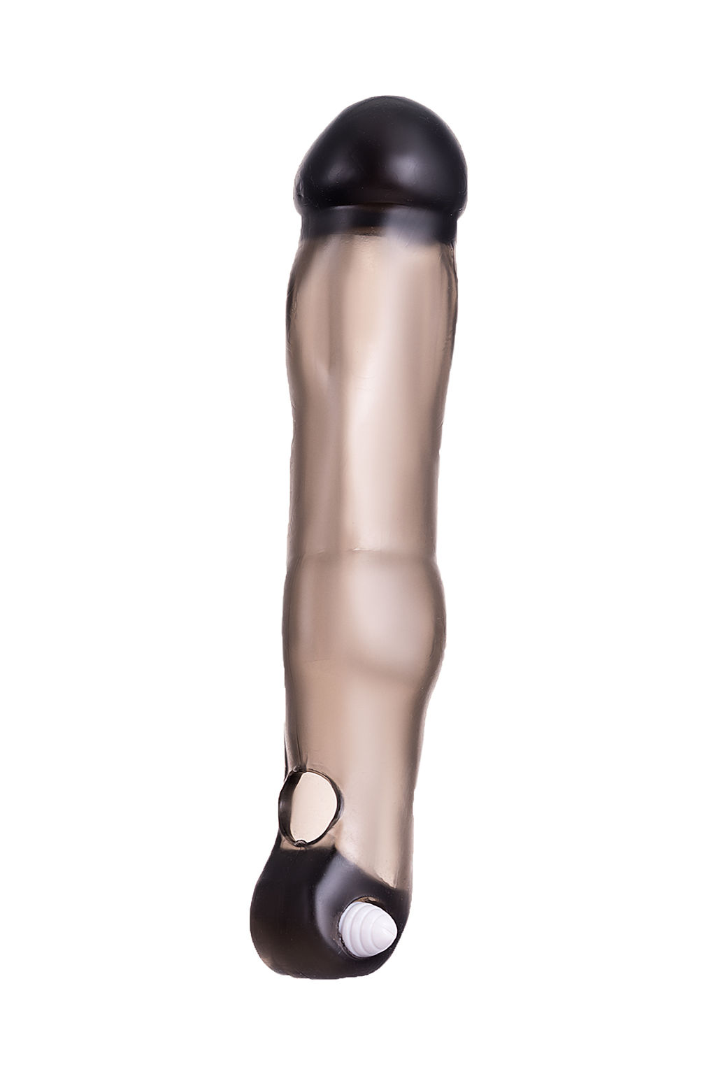 Насадка на пенис с вибрацией XLover by TOYFA, TPE, черный прозрачный, 19,4 см