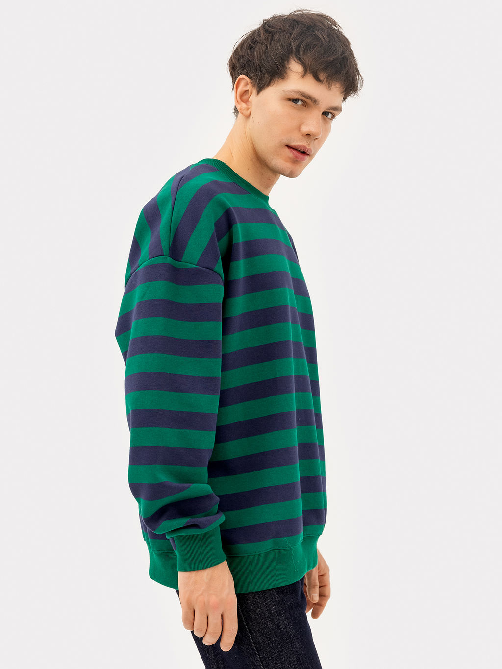 Свитшот мужской в сине-зеленую полоску сине -зеленая полоска 121866/1 - Mark formelle фото 4