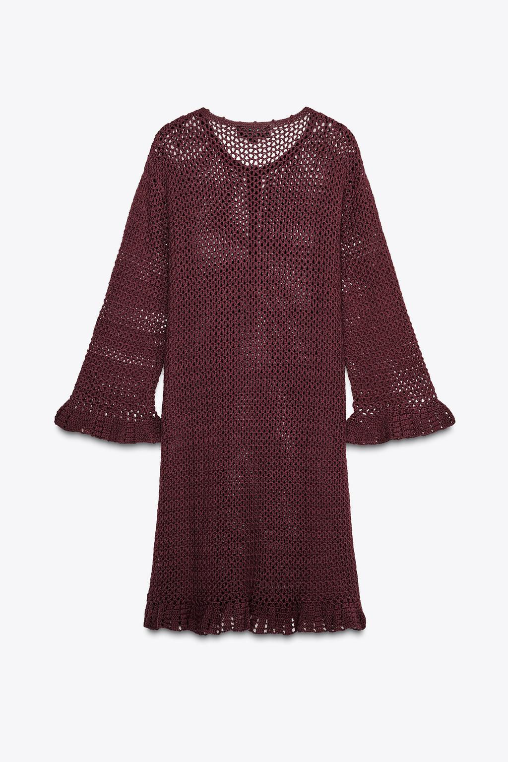CROCHET KNIT MINI DRESS - Zara фото 9
