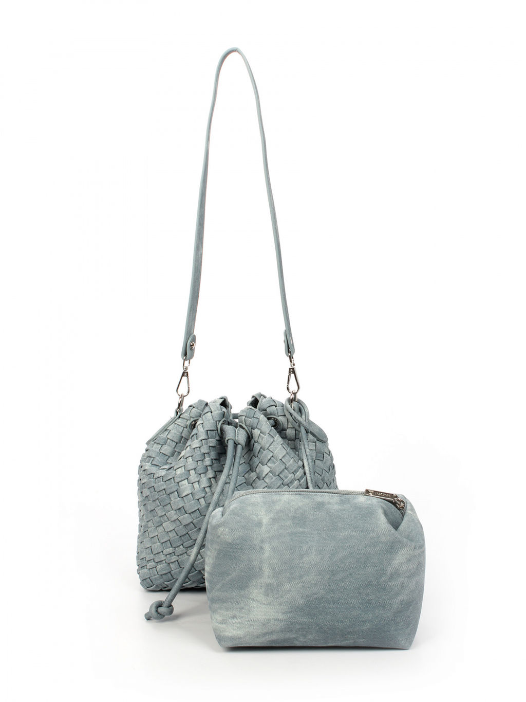 LACCOMA сумка СУ038-винтаж синий эко кожа хлопок  фото 4