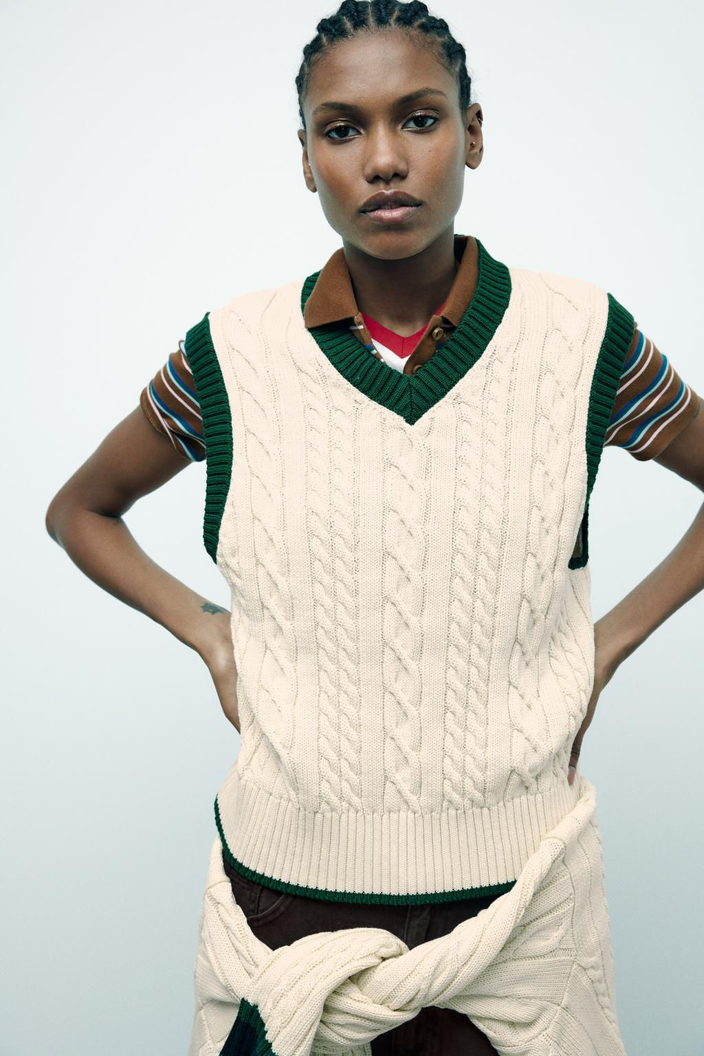 CABLE-KNIT VEST - Zara фото 3