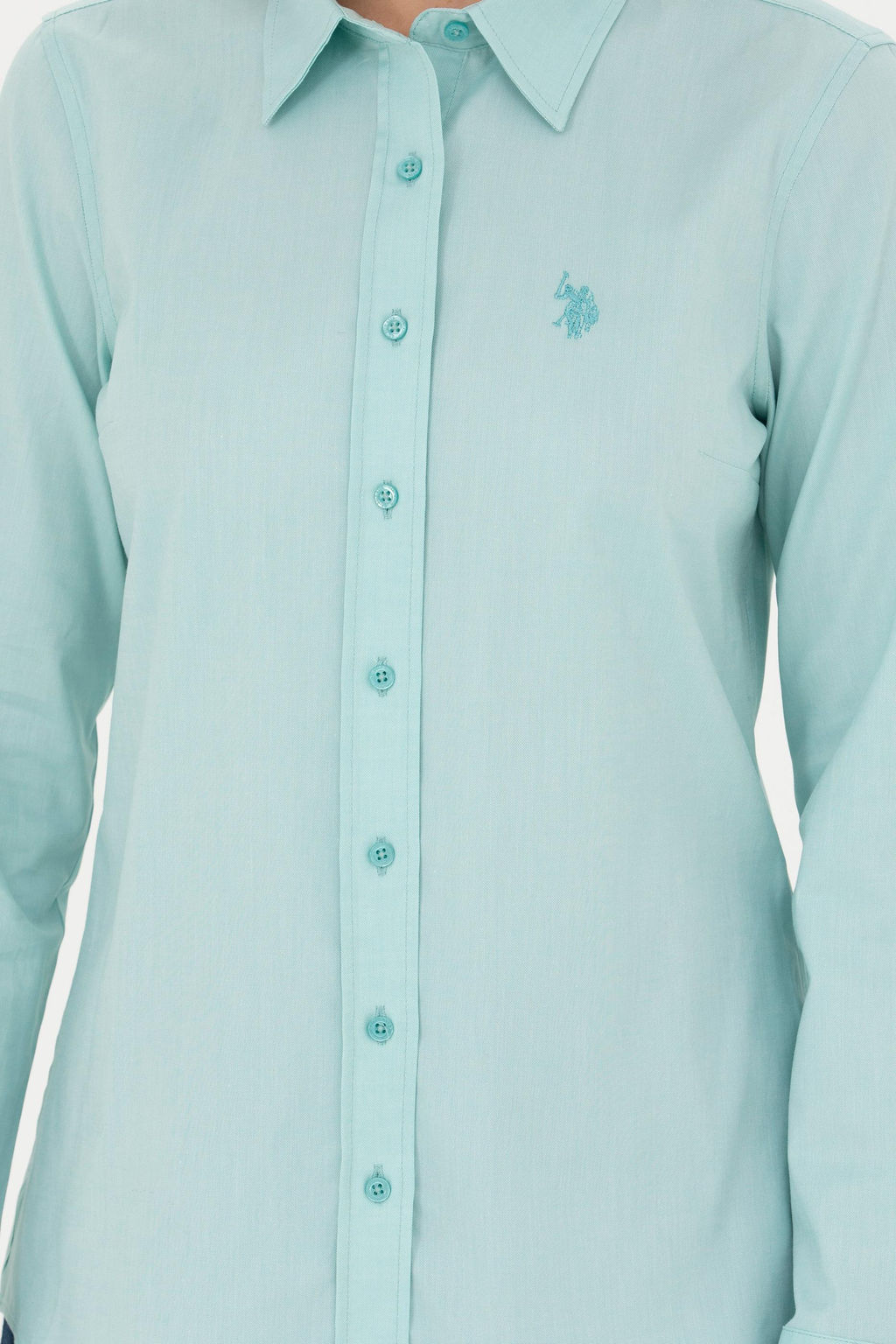 Женская мятная базовая рубашка с длинным рукавом Неожиданная скидка в корзине - U.s. polo assn фото 6