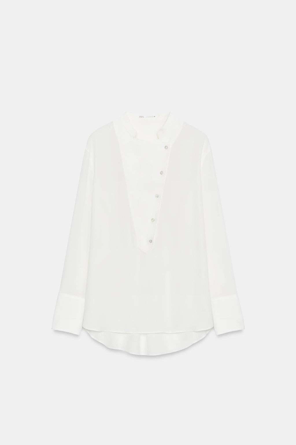 CAMISA FLUIDA PECHERA ZW COLLECTION / Crudo - Zara фото 6