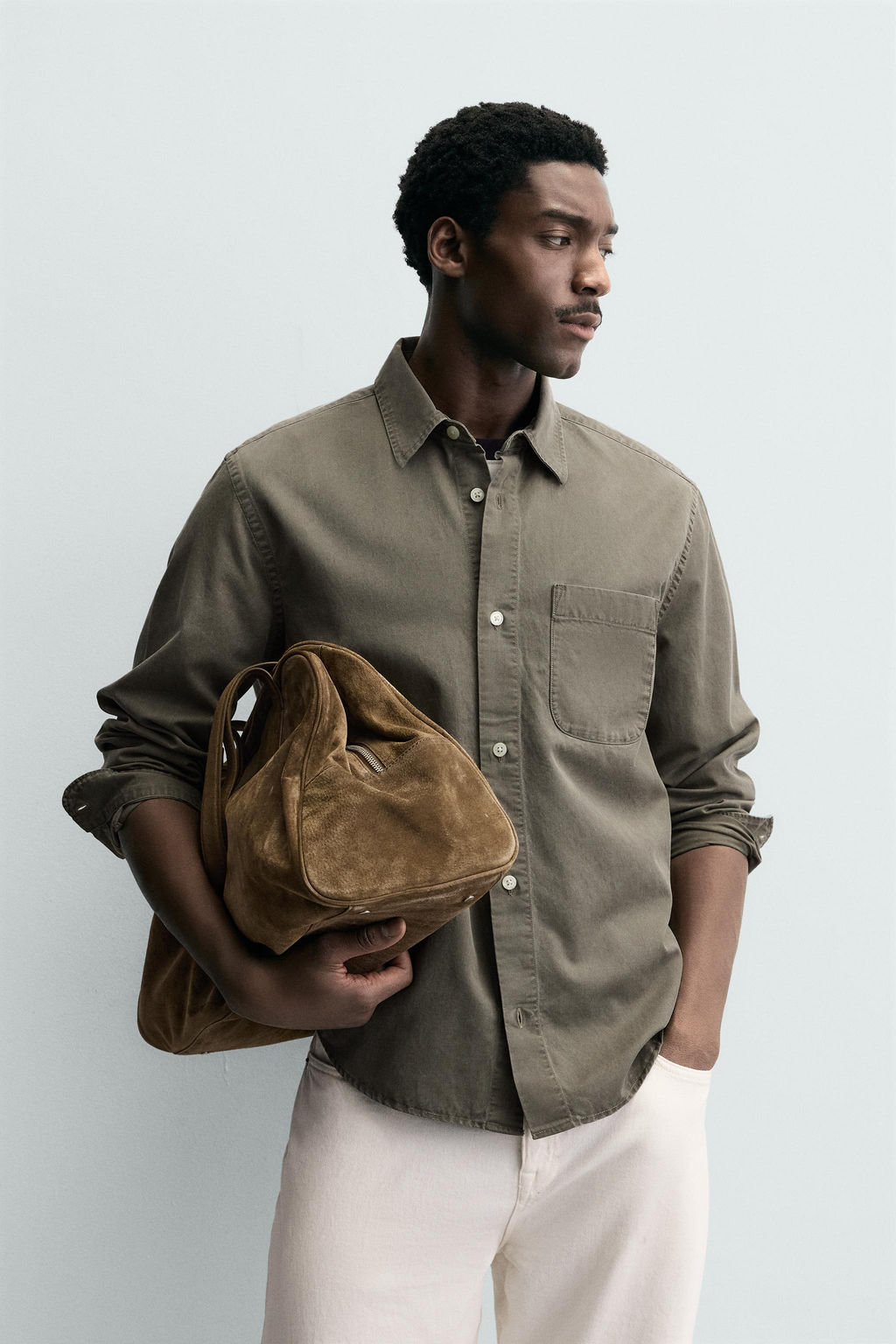 CAMISA FLUIDA LAVADA / VERDE - Zara фото 2