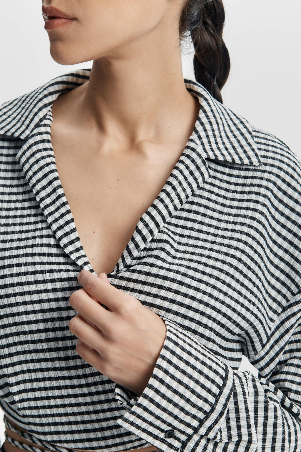 Рубашка укороченная из жатого хлопка - Mollis фото 3