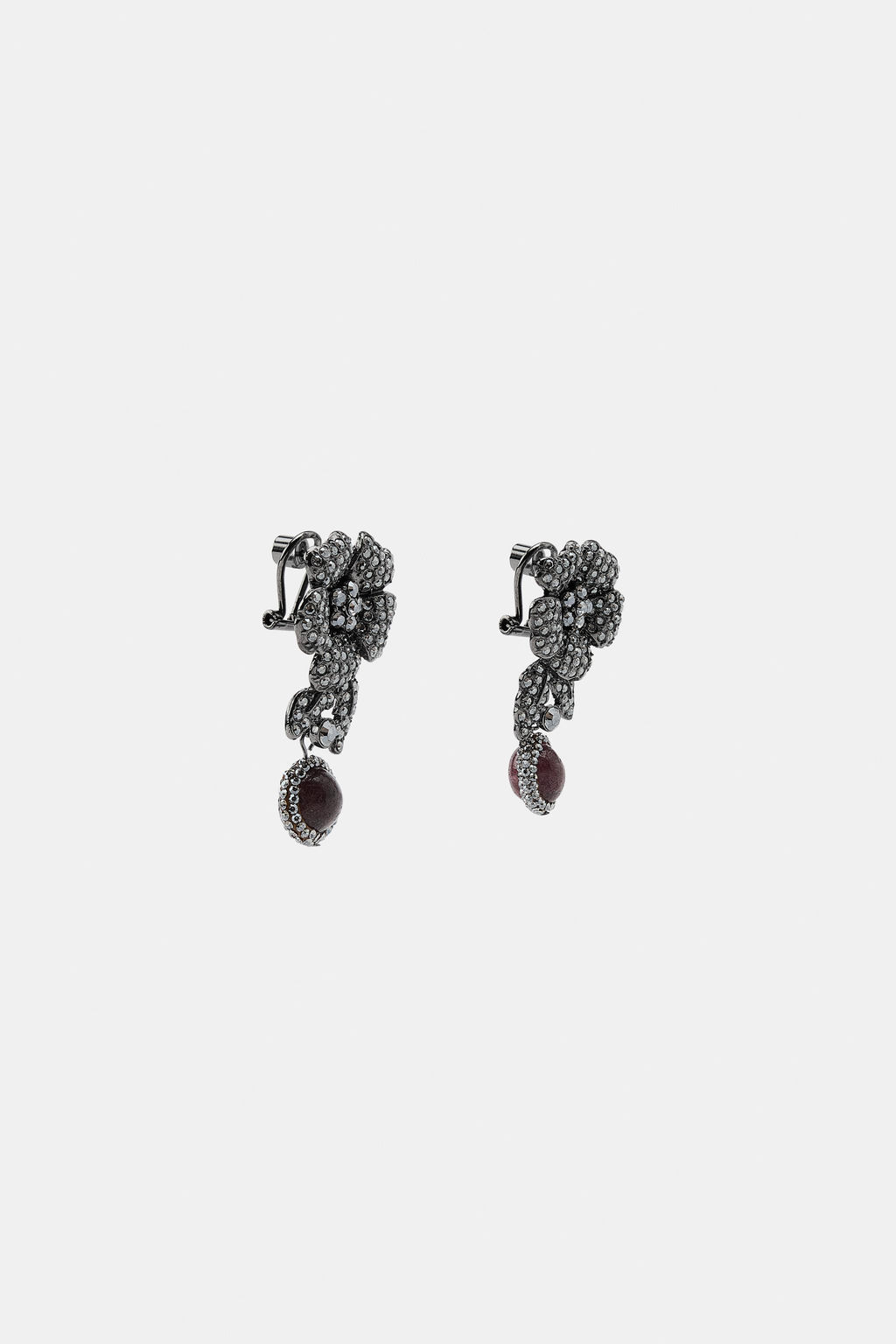 FLOWER STONE EARRINGS - Zara фото 3