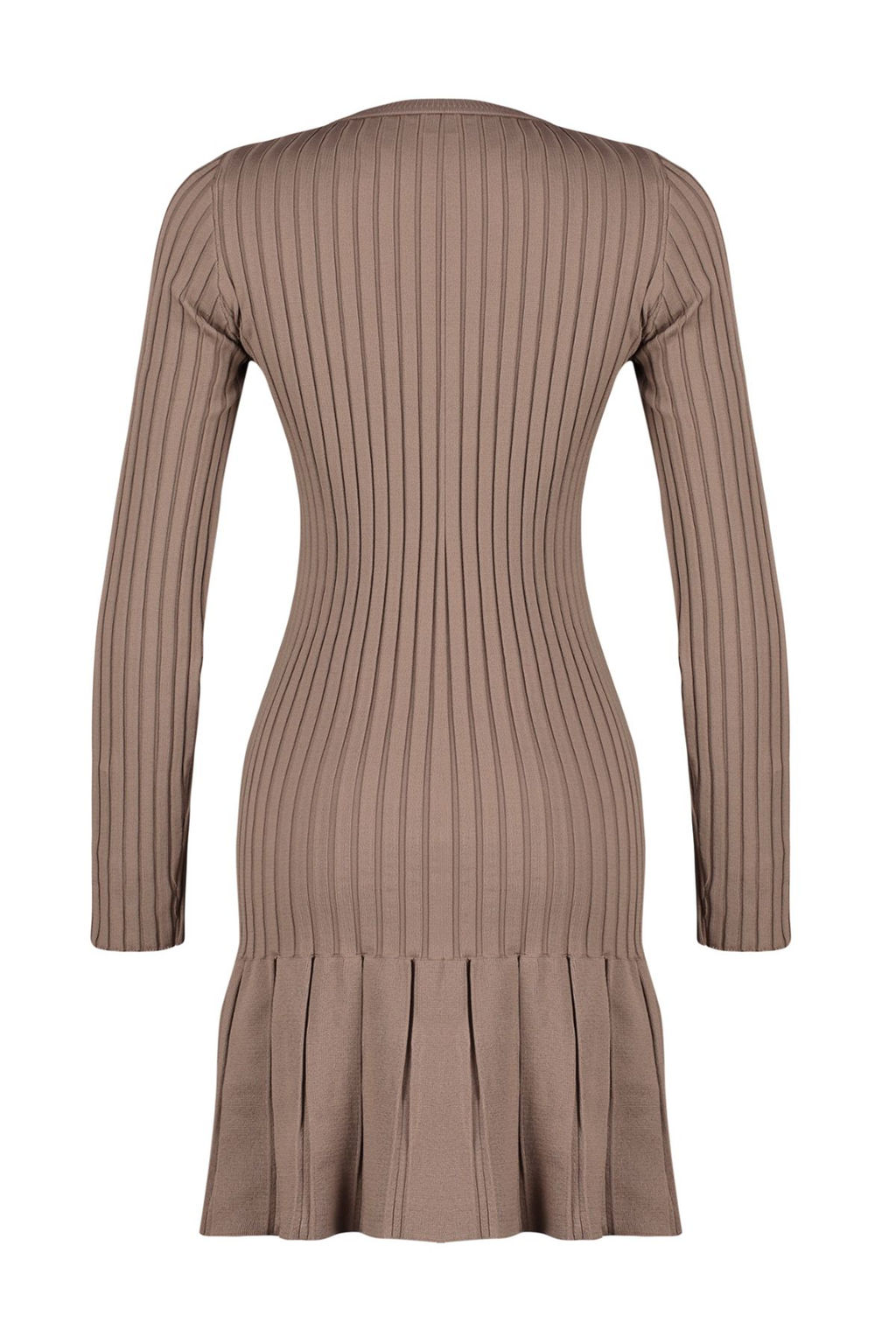 TRENDYOLMILLA Siyah Mini Triko Pileli Etek Detayl? Elbise TWOAW24EL00013  фото 34