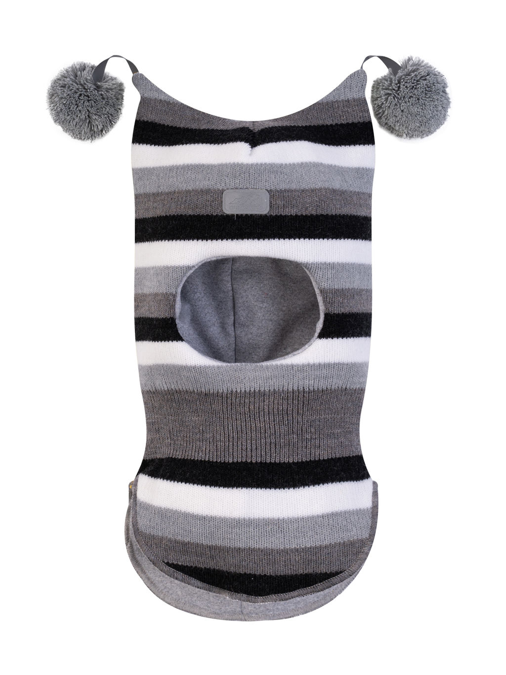 Шлем вязаный мультиколор серый