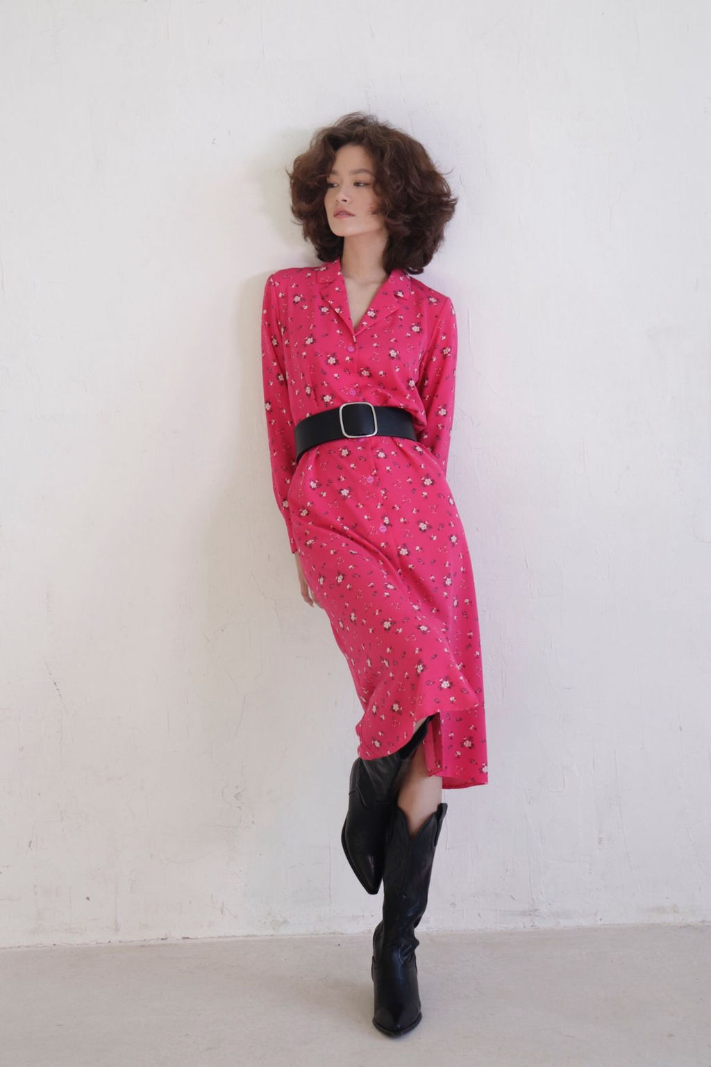 11038 Платье-рубашка с английским воротником малиновое - Martichelli фото 11