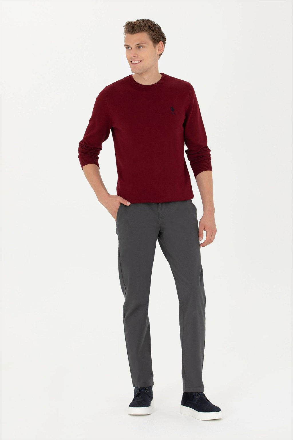 Мужские брюки из плотной ткани антрацитового цвета - U.s. polo assn фото 9