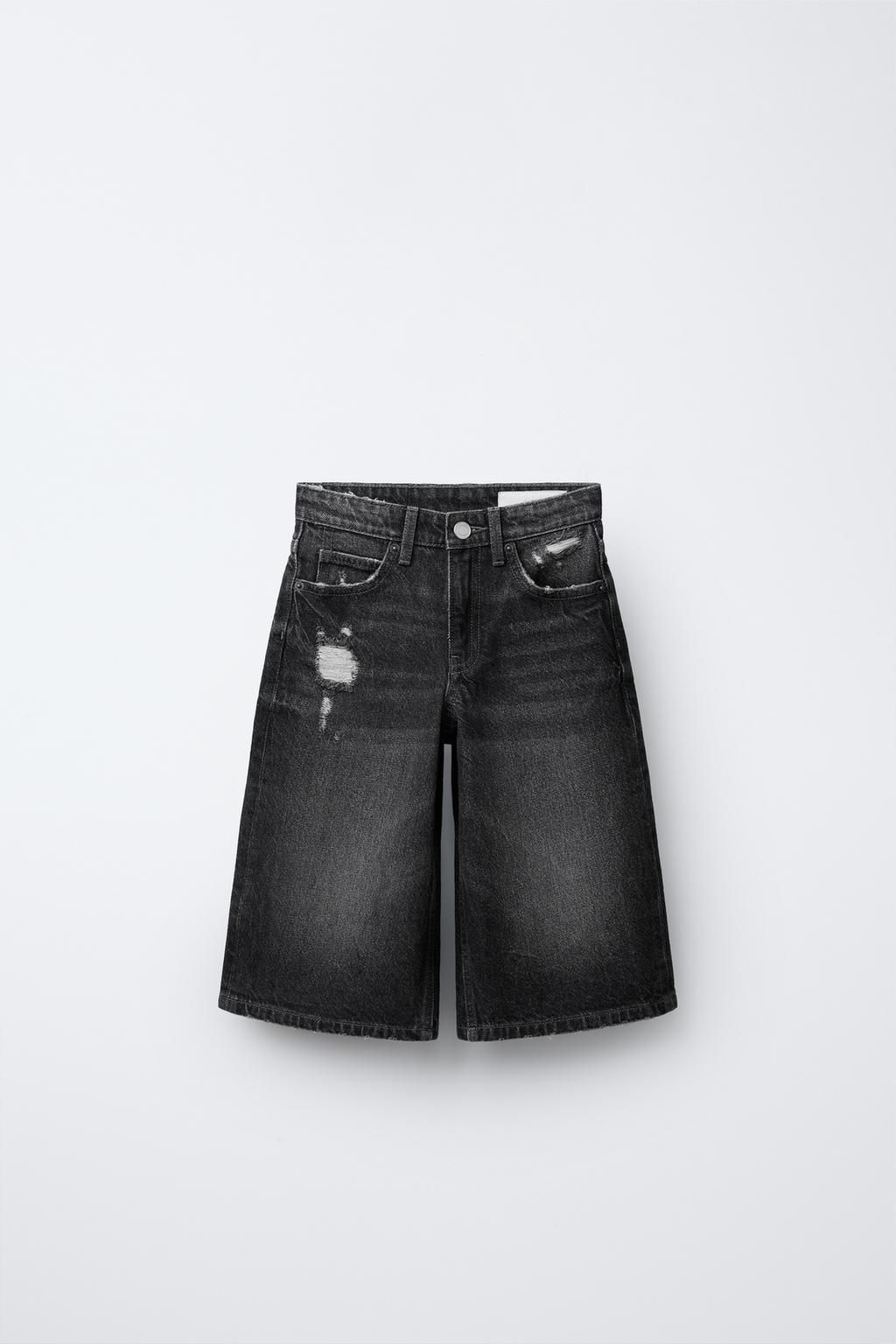 LONG BAGGY DENIM BERMUDA SHORTS - Zara фото 2