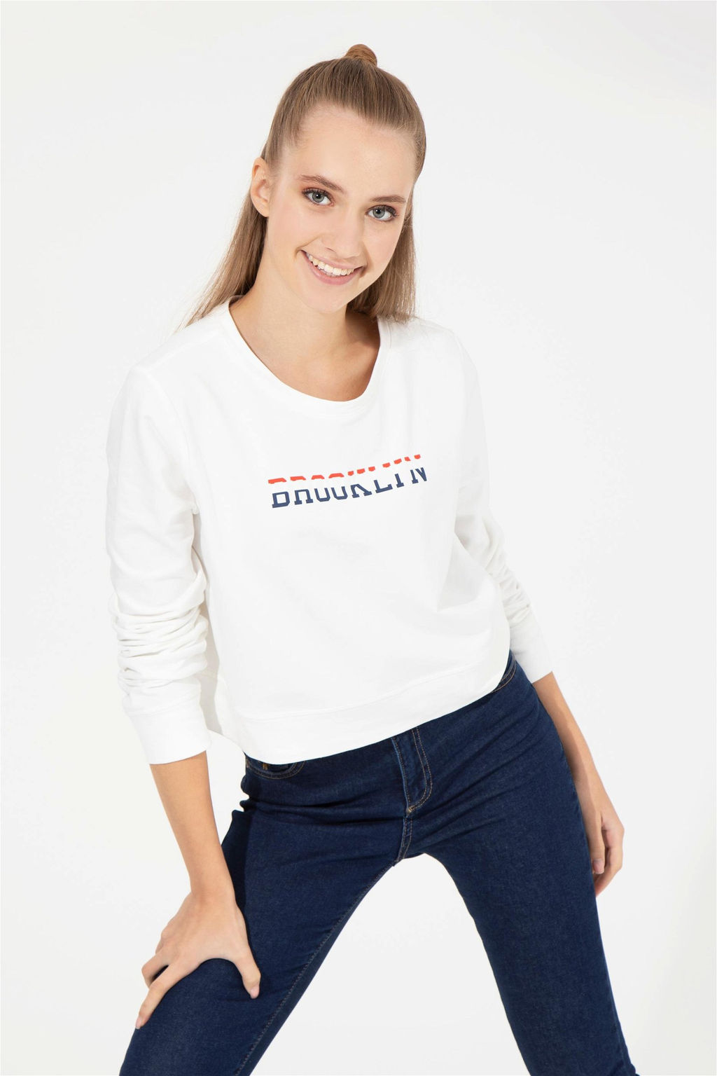 U. S. Polo Assn Женский свитшот цвета экрю с круглым вырезом - U.s. polo assn фото 10