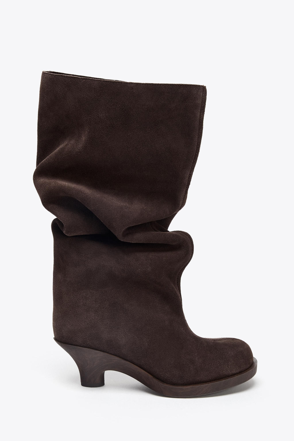 SPLIT SUEDE KITTEN HEEL BOOTS - Zara фото 3