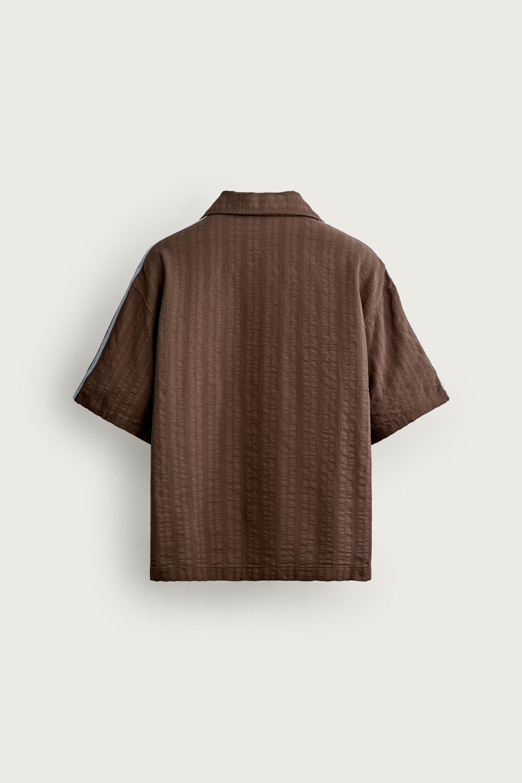 CAMISA BANDAS BORDADO CONTRASTE / Marr?n - Zara фото 8