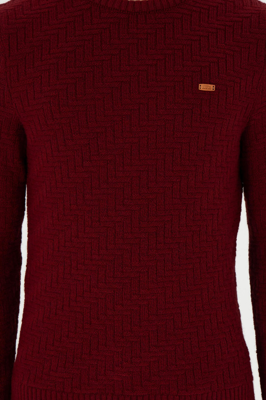 Erkek Slim Fit Bisiklet Yaka Bordo Kazak - U.s. polo assn фото 6
