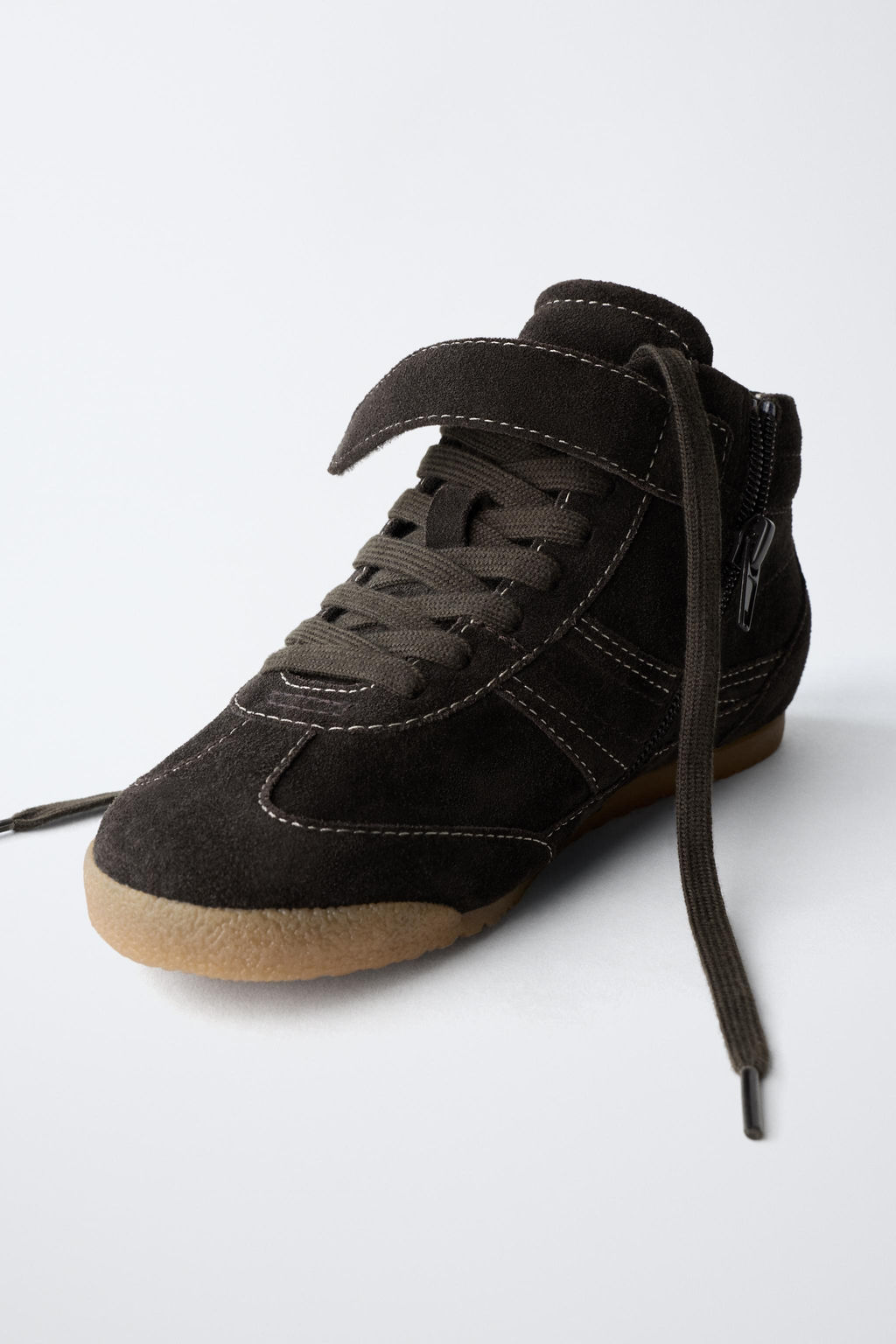 LEATHER BOXING HIGH-TOP SNEAKERS - Zara фото 14