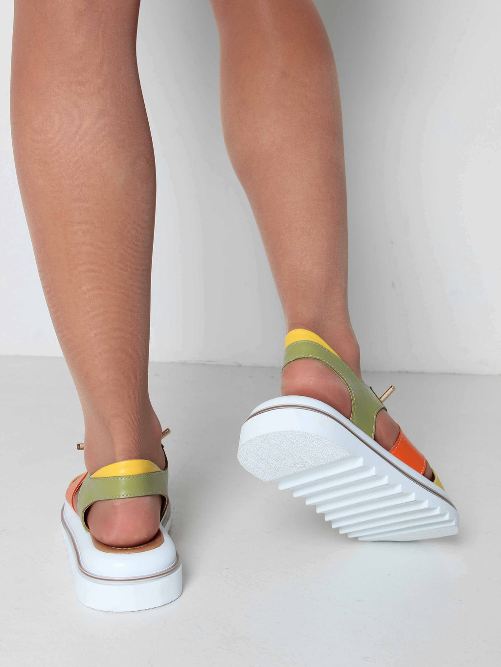 Босоножки 2029.2525w. Авокадо желтый оранжевый