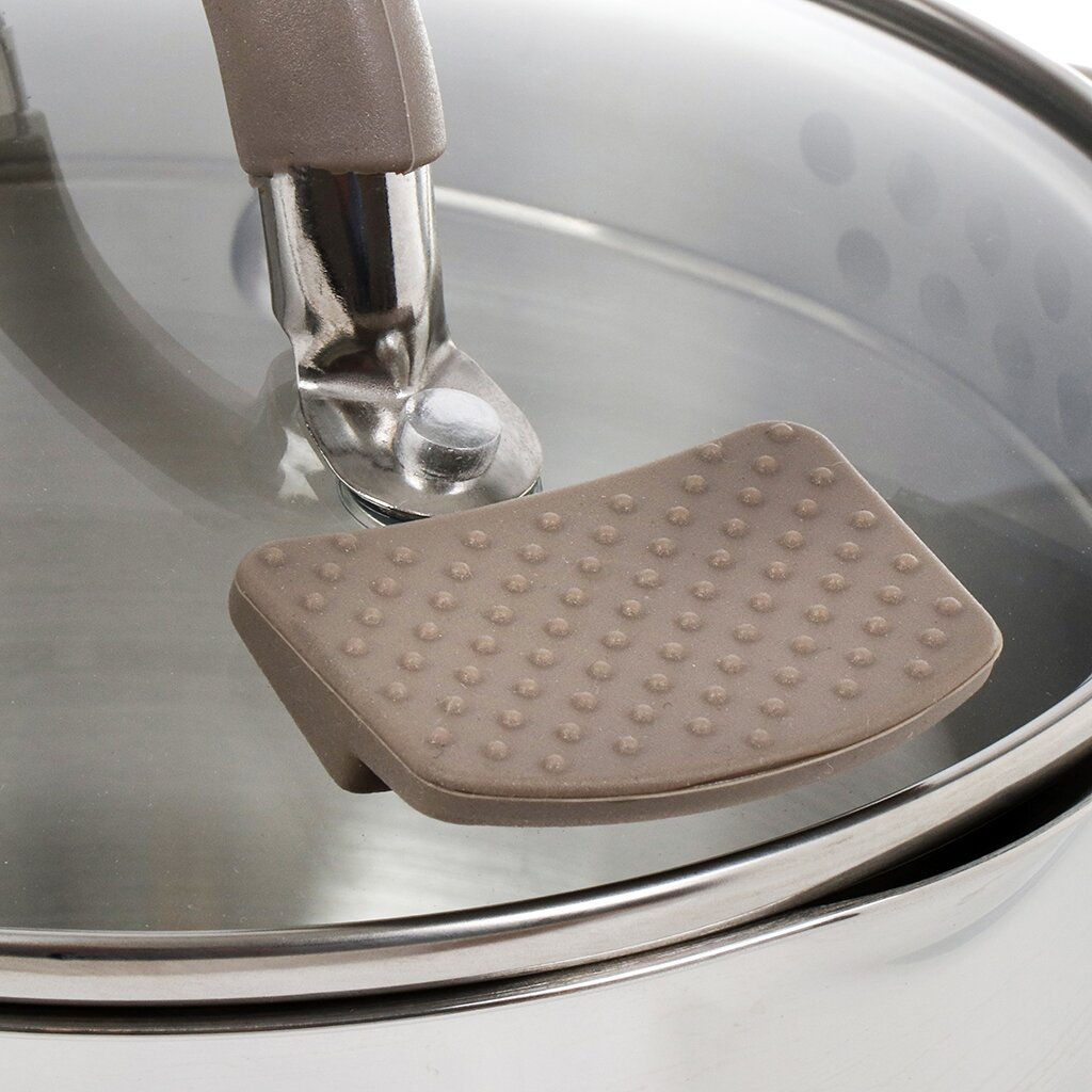 Кастрюля нерж НАРА 2.1 л, с крышкой, крышка стекло, Daniks, GS-01413HY-16CA-2, серебр  фото 6