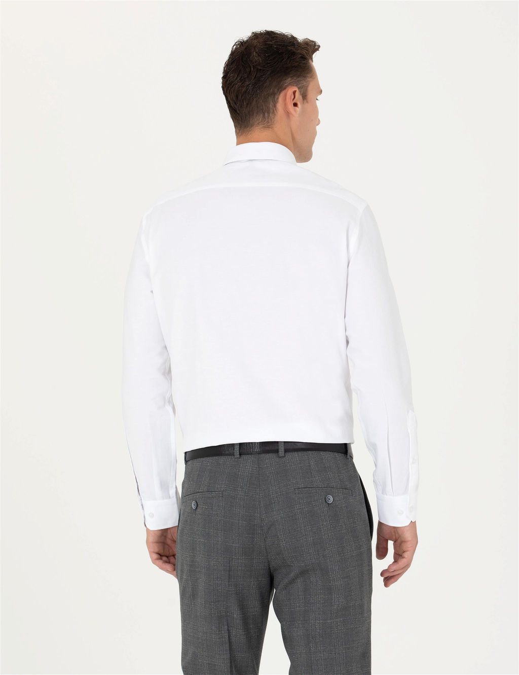 Beyaz Regular Fit Uzun Kollu Basic G_mlek