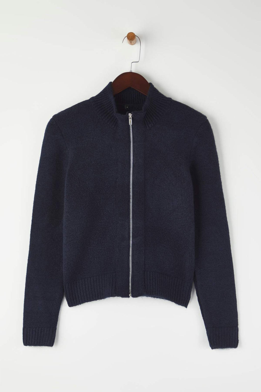 Lacivert Fermuarl? Yun Kar?s?ml? Dik Yaka Yumusak Dokulu Triko H?rka TWOAW26HI00027