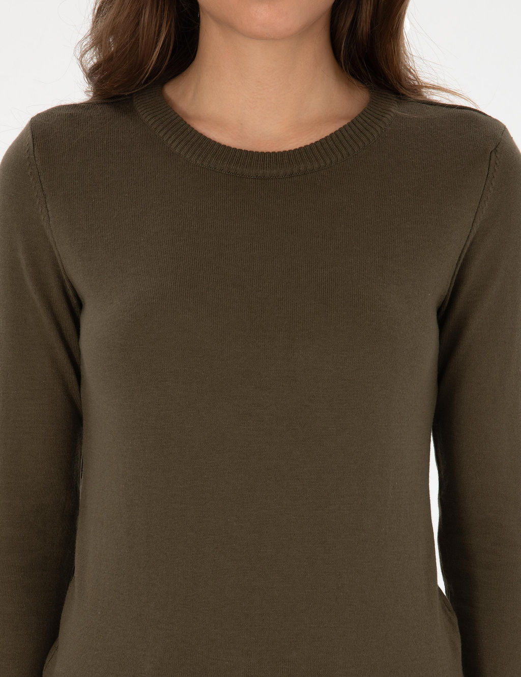 Haki Slim Fit Basic Kazak
