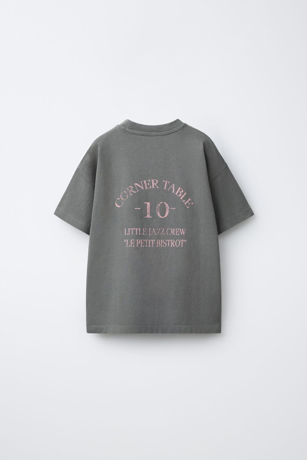 CAMISETA TEXTO / Gris antracita - Zara фото 6