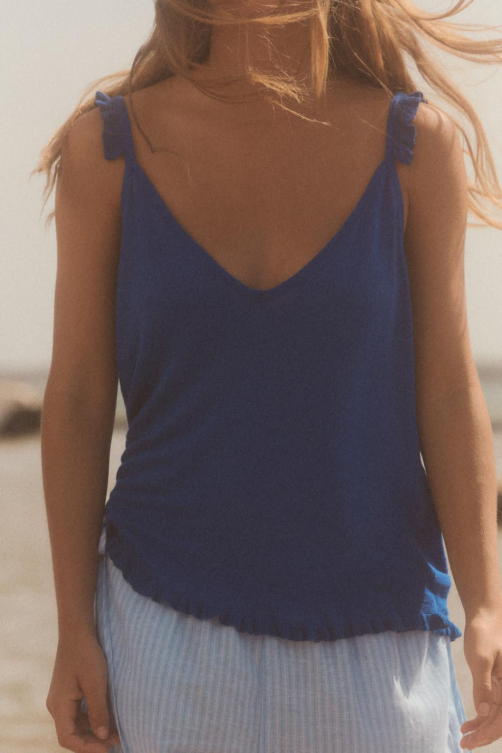 RUFFLED STRAPPY KNIT TOP - Zara фото 3