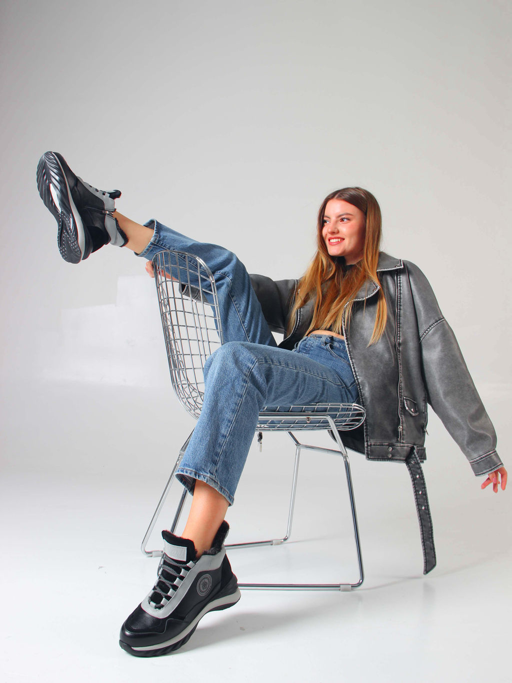 Ботинки EDART 350.uno2 bl. черный серый/шерсть - Ed'art фото 5