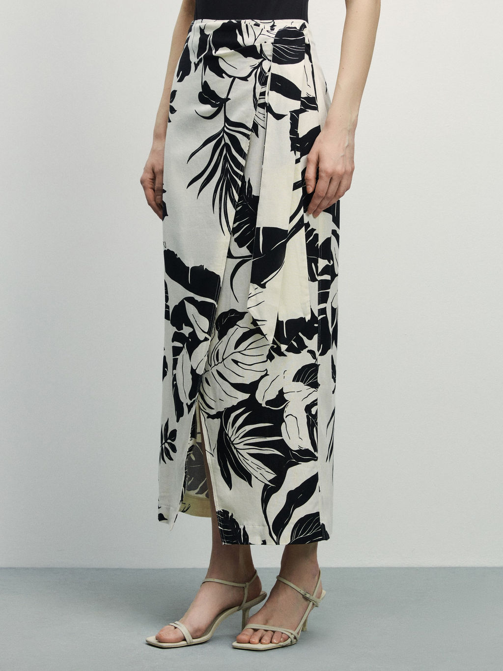 Юбка миди на запах изо льна / Zarina  фото 3