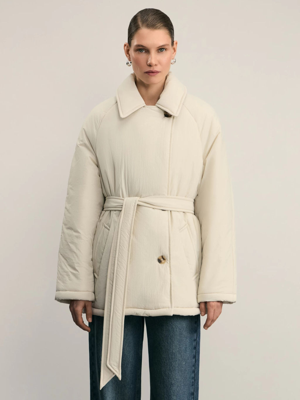 Куртка стеганая с поясом / Zarina  фото 3