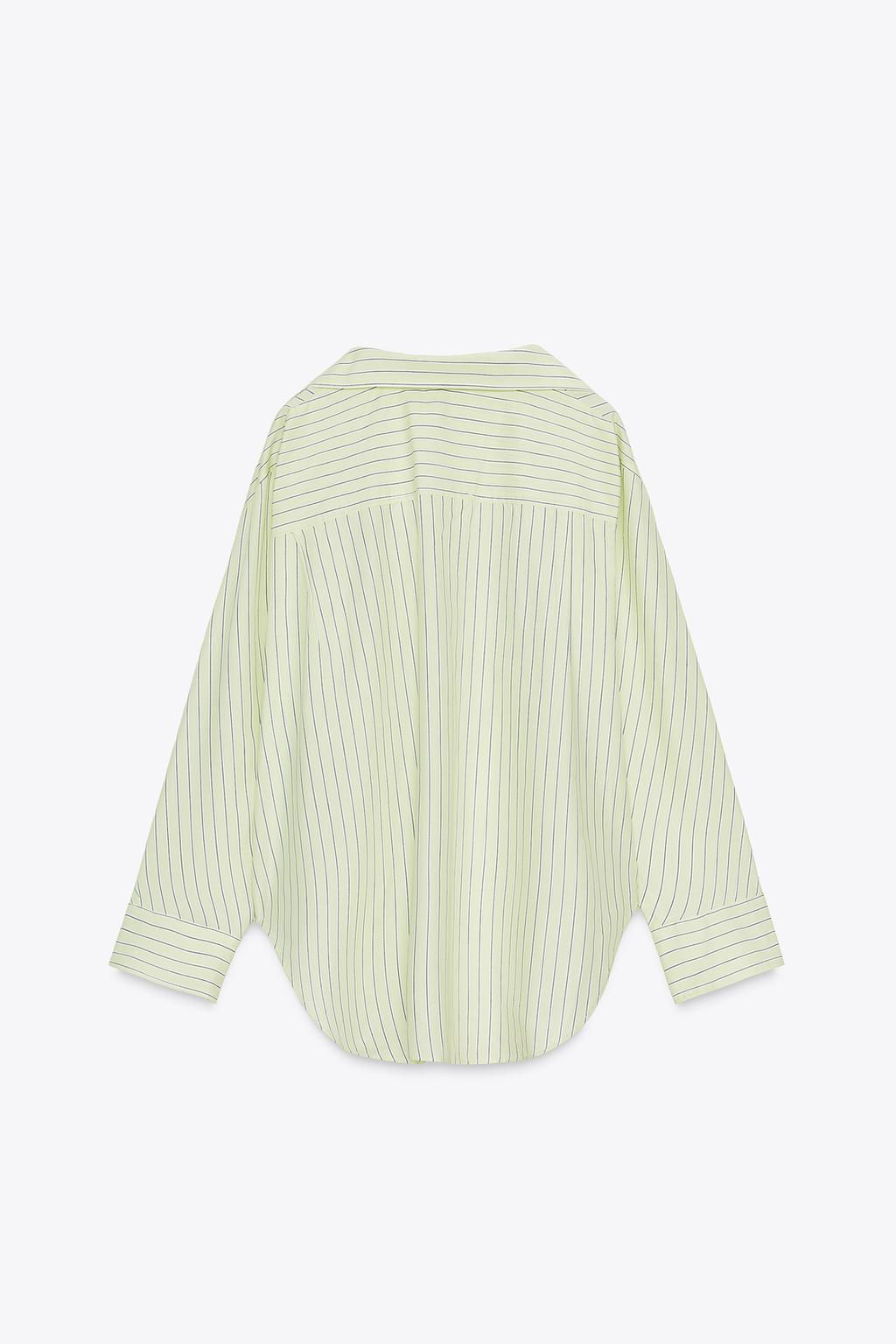 OVERSIZE STRIPED POPLIN SHIRT - Zara фото 6