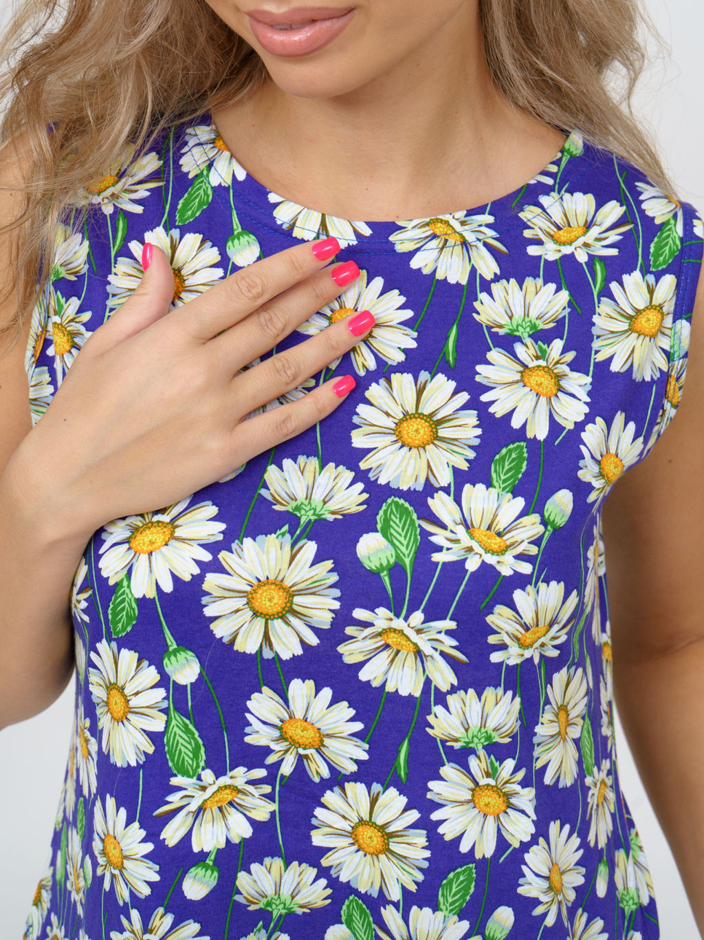 899 Сарафан "Ромашки/синий"