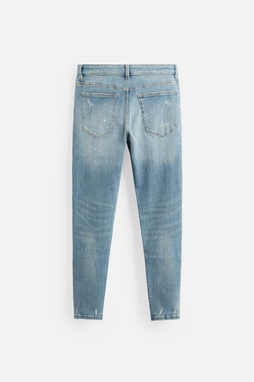 RIPPED SKINNY JEANS WITH PAINT SPLATTER - Zara фото 8