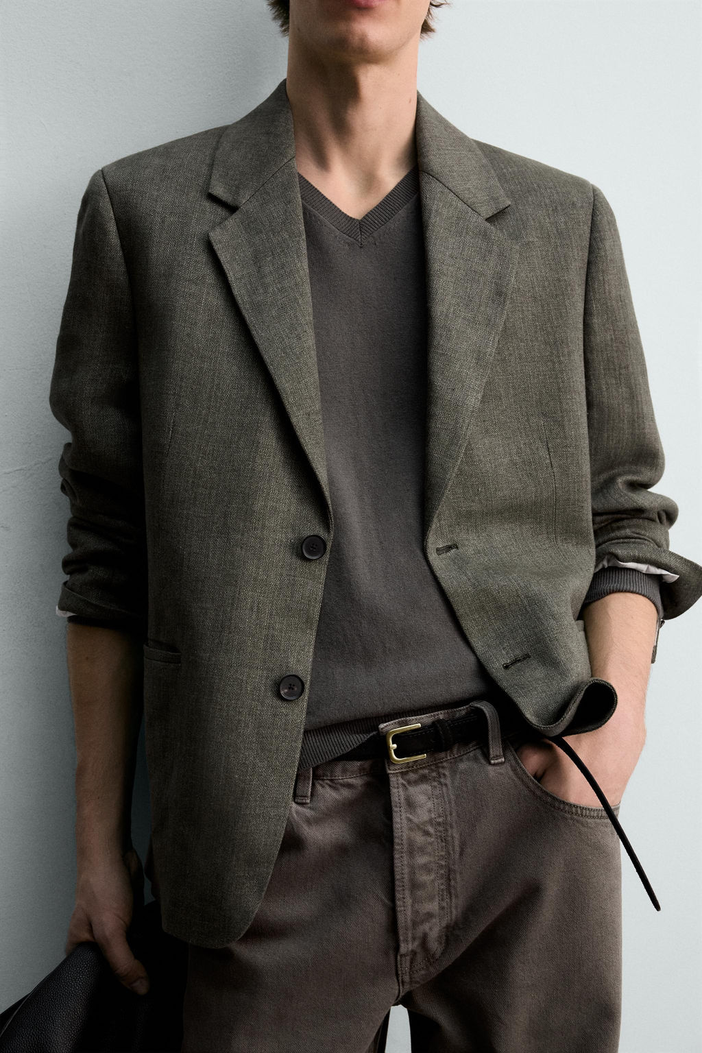 BLAZER ESTRUCTURA 100% LINO LIMITED EDITION / Oliva oscuro - Zara фото 5