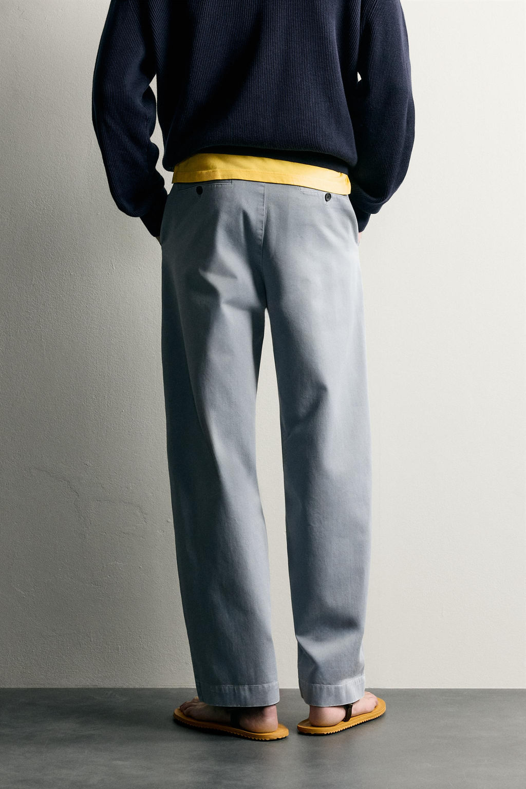 PANTAL?N CHINO LAVADO RELAXED FIT / Celeste lavado - Zara фото 3