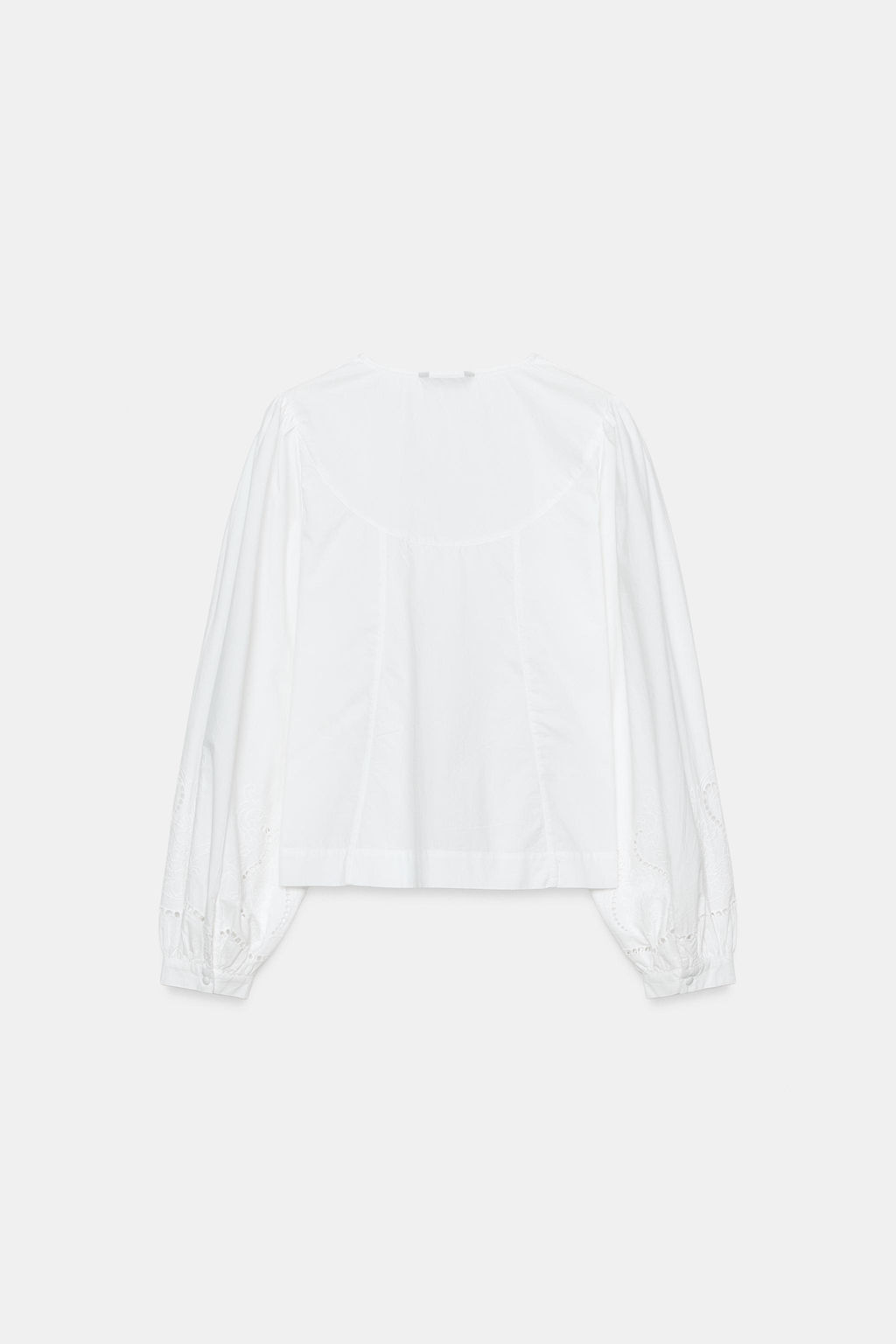 CAMISA POPEL?N BORDADOS / Blanco - Zara фото 9