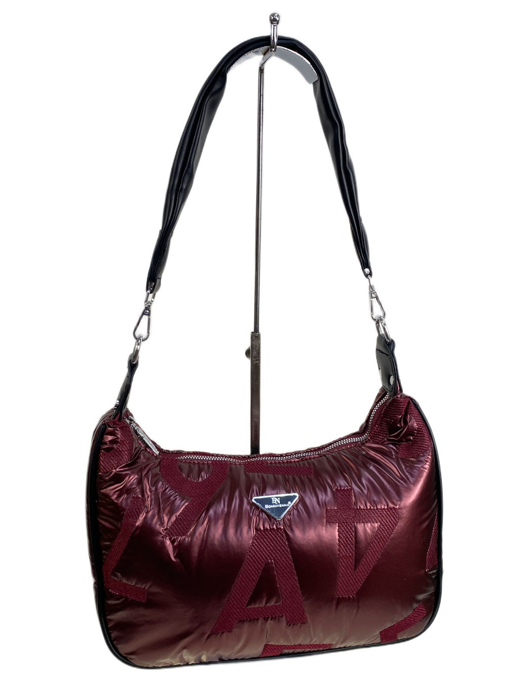 Сумка из болоньи через плечо, цвет бордовый